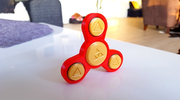 Red and Yellow Fidget Spinner 3D Printed